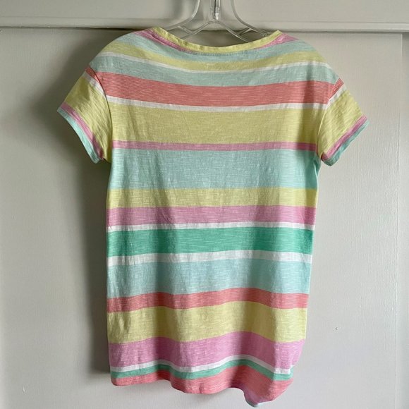 Lilly Pulitzer Lazy Days Stripe Short Sleeve Glin Cotton Scoop T Shirt Top  XS - Picture 3 of 12